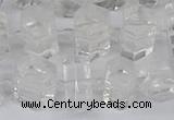 CTB750 15.5 inches 6*10mm - 8*12mm faceted tube white crystal beads