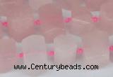 CTB751 15.5 inches 6*10mm - 8*12mm faceted tube rose quartz beads