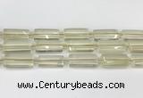 CTB858 13*25mm - 15*28mm faceted flat tube lemon quartz beads