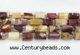 CTB873 13*25mm - 14*19mm faceted tube mookaite beads