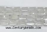 CTB875 13*25mm - 14*19mm faceted tube yellow white crystal beads