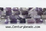 CTB877 13*25mm - 14*19mm faceted tube amethyst beads