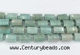 CTB882 13*25mm - 14*19mm faceted tube amazonite beads