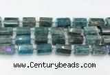 CTB888 15.5 inches 13*25mm - 14*19mm faceted tube apatite beads