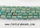 CTB898 15.5 inches 10*14mm faceted tube amazonite gemstone beads