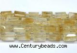 CTB944 15 inches 13*25mm - 14*19mm faceted tube citrine beads