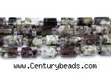 CTB952 15 inches 13*25mm - 14*19mm faceted tube pink tourmaline beads