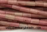 CTB988 15 inches 2*4mm tube pink wooden jasper beads