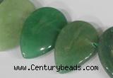 CTD04 Top drilled 22*30mm flat teardrop green aventurine beads