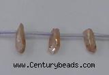 CTD1101 Top drilled 4*12mm - 5*18mm nuggets plated quartz beads