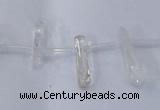 CTD1140 Top drilled 5*12mm - 6*18mm nuggets white crystal beads