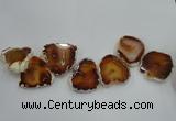 CTD1505 Top drilled 40*50mm - 40*55mm freeform agate slab beads