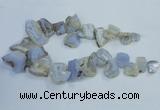 CTD1555 Top drilled 18*25mm - 30*45mm freeform blue lace agate slab beads