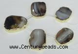 CTD1605 Top drilled 30*40mm - 35*45mm freeform montana agate beads