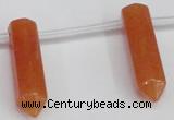 CTD1803 Top drilled 10*30mm - 10*32mm sticks red aventurine beads