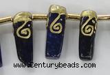 CTD1927 Top drilled 8*20mm - 10*35mm sticks lapis lazuli beads