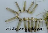 CTD1967 Top drilled 6*50mm - 10*60mm sticks lemon quartz beads