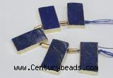 CTD1980 Top drilled 20*35mm - 20*45mm freeform lapis lazuli beads