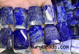 CTD2106 Top drilled 20*28mm - 22*32mm faceted freeform lapis lazuli beads