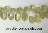 CTD2142 Top drilled 15*25mm - 18*25mm freeform lemon quartz beads