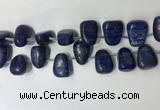 CTD2152 Top drilled 15*25mm - 18*25mm freeform lapis lazuli beads