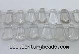 CTD2265 Top drilled 16*28mm - 20*30mm faceted freeform white crystal beads