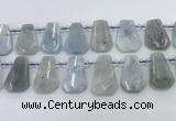 CTD2268 Top drilled 16*28mm - 20*30mm faceted freeform aquamarine beads