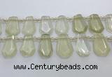 CTD2272 Top drilled 16*28mm - 20*30mm faceted freeform lemon quartz beads