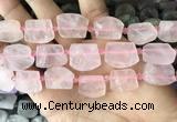 CTD2280 Top drilled 15*20mm - 17*23mm freeform rose quartz beads
