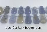 CTD2330 Top drilled 16*18mm - 20*30mm freeform blue chalcedony beads