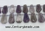 CTD2356 Top drilled 16*18mm - 20*30mm faceted freeform amethyst beads