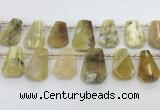 CTD2368 Top drilled 16*18mm - 20*30mm freeform yellow opal beads