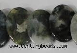 CTD24 Top drilled 20*30mm oval moss agate beads wholesale