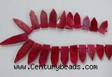 CTD2512 Top drilled 15*25mm - 16*50mm sticks agate gemstone beads