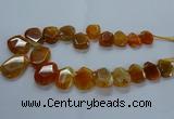 CTD2585 Top drilled 20*25mm - 30*40mm faceted freeform agate beads