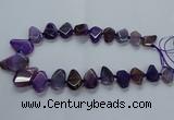 CTD2595 Top drilled 15*20mm - 25*35mm faceted freeform agate beads