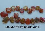 CTD2640 Top drilled 20*25mm - 30*40mm faceted freeform agate beads