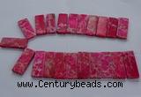 CTD2660 Top drilled 18*45mm - 20*48mm rectangle sea sediment jasper beads