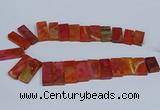 CTD2666 Top drilled 14*27mm - 16*42mm rectangle agate jasper beads