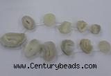 CTD2718 15.5 inches 25*30mm - 35*55mm freeform druzy agate beads