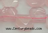 CTD314 Top drilled 15*18mm - 18*20mm faceted freeform rose quartz beads