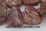 CTD3571 Top drilled 15*20mm - 25*30mm freeform strawberry quartz beads