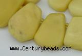 CTD3572 Top drilled 15*18mm - 22*30mm freeform yellow jade beads