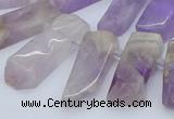 CTD3587 Top drilled 10*20mm - 12*40mm sticks lavender amethyst beads