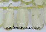 CTD3636 Top drilled 10*20mm - 15*45mm freeform lemon quartz beads