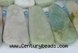 CTD3637 Top drilled 10*20mm - 15*45mm freeform aquamarine beads