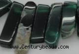 CTD370 Top drilled 10*28mm - 10*50mm wand green agate beads