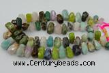 CTD3700 Top drilled 10*15mm - 15*25mm faceted nuggets mixed gemstone beads