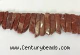 CTD3737 Top drilled 8*20mm - 10*50mm sticks red jasper beads