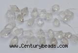 CTD3750 Top drilled 15*20mm - 25*30mm faceted nuggets white crystal beads